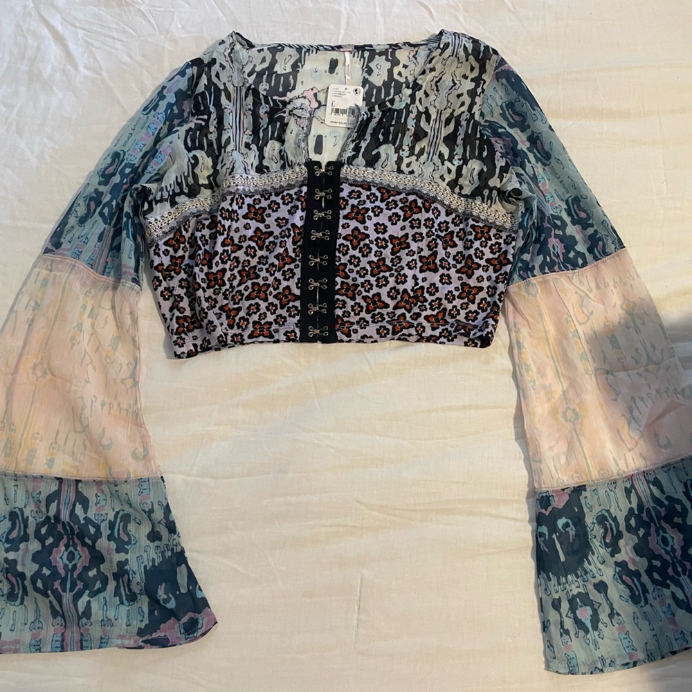 NWT Free People Printed Blouse